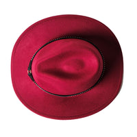 Chokore Chokore Cowboy Hat with Belt Band (Burgundy)