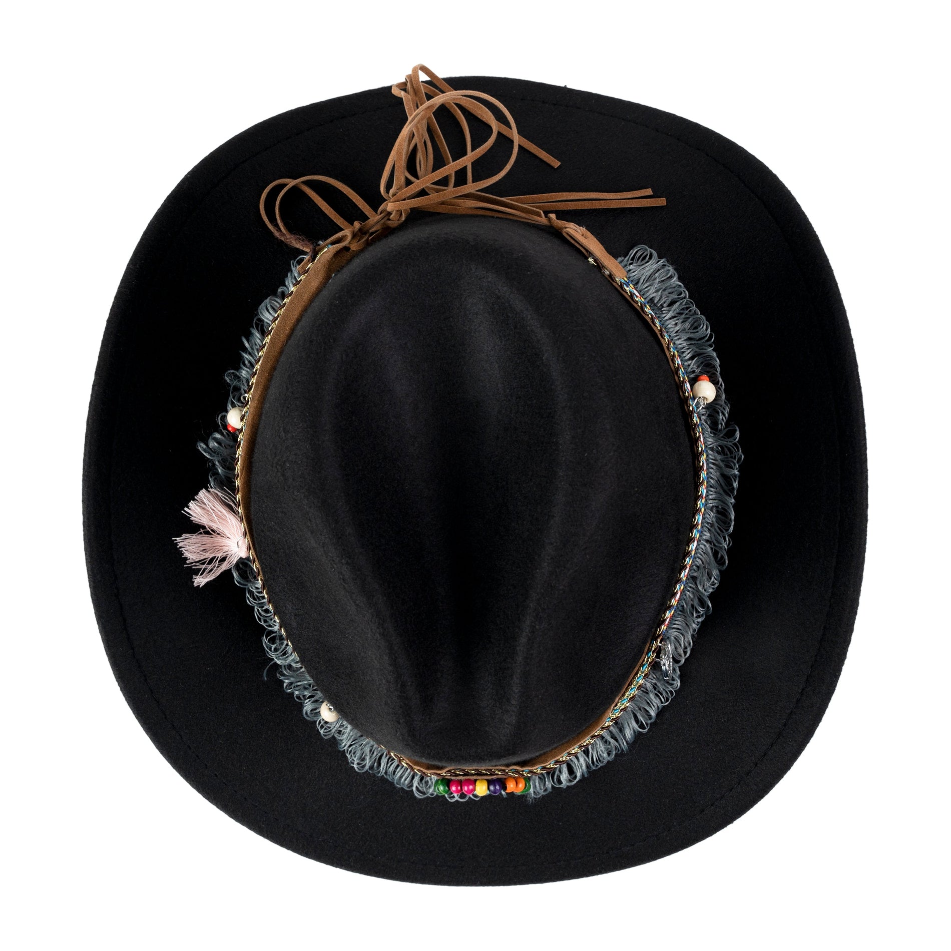 Chokore Chokore Boho-Tibetan Ethnic Cowboy Hat (Black) Chokore Boho-Tibetan Ethnic Cowboy Hat (Black) 