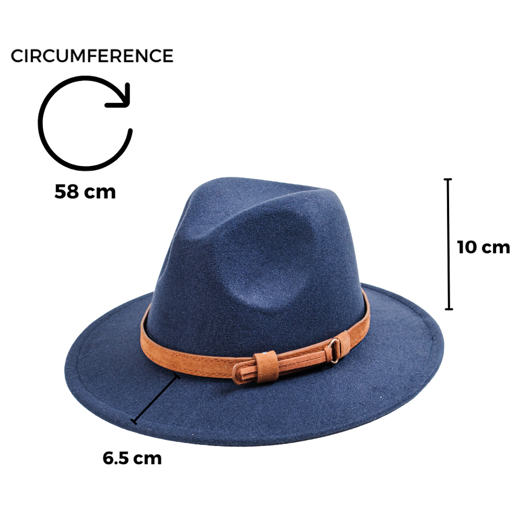 Chokore  Chokore Fedora Hat with Vegan Leather Belt (Enamel Blue) 