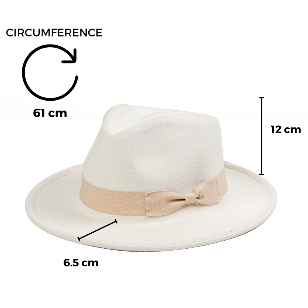 Chokore  Chokore Fedora Hat with Bow Ribbon (White) 