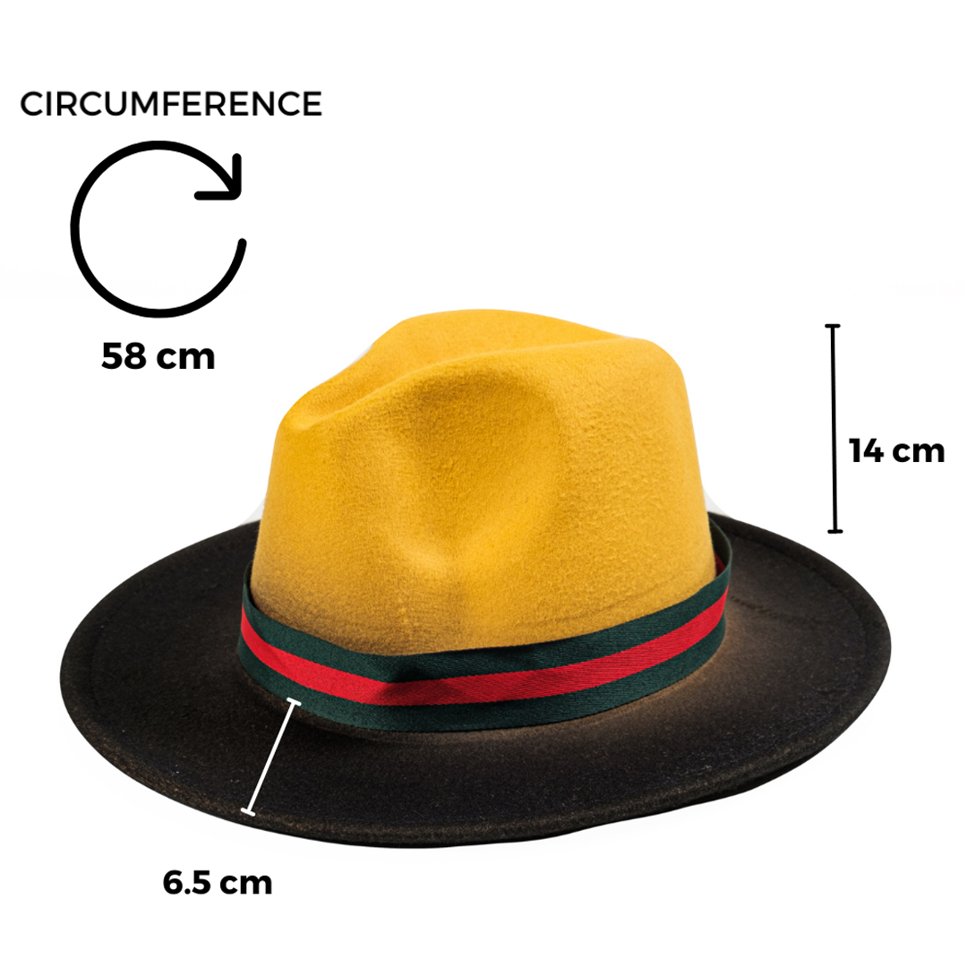 Chokore Chokore Double-tone Ombre Fedora Hat (Yellow & Black) Chokore Double-tone Ombre Fedora Hat (Yellow & Black) 