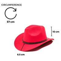 Chokore Chokore Cowboy Hat with Belt Band (Red)