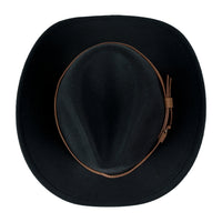 Chokore Chokore Pinched Cowboy Hat with PU Leather Belt (Black)