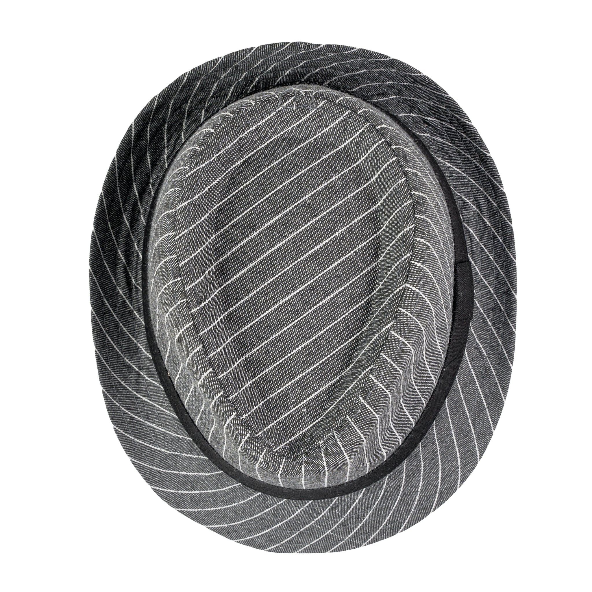 Chokore Classic Striped Fedora Hat (Dark Gray)