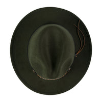 Chokore Chokore Fedora Hat with Braided PU Leather Belt (Forest Green)