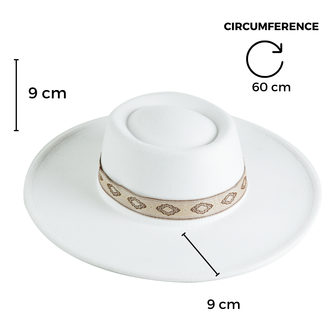 Chokore  Chokore Retro Concave Fedora Hat (White) 