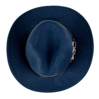 Chokore Chokore Cowboy Hat with Silver Buckle & Belt (Navy Blue)