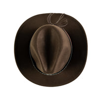 Chokore Chokore Cowboy Hat with Vegan Leather Embellished Belt (Chocolate Brown)