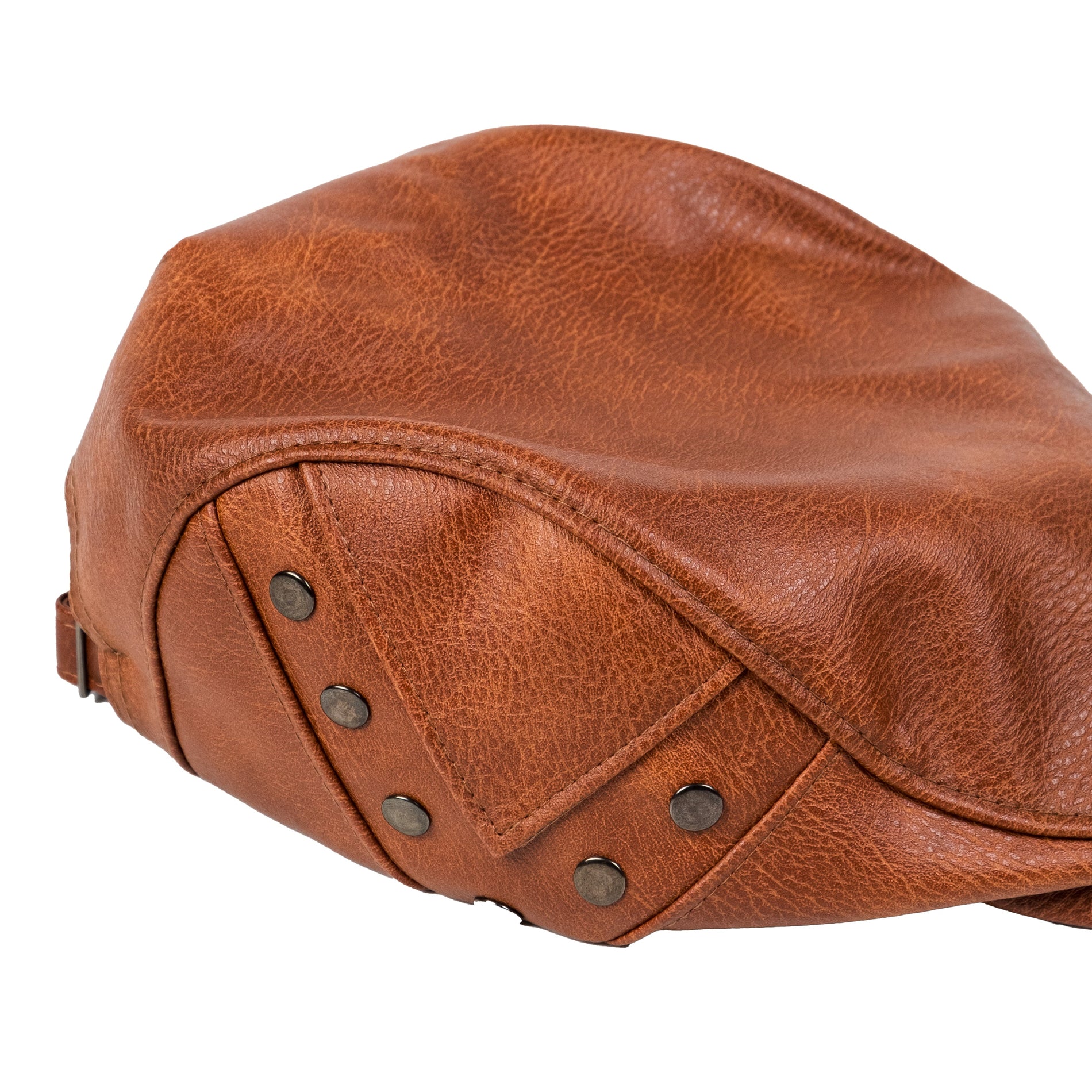 Chokore Chokore PU Leather Ivy Cap with Rivet Detailing (Khaki) Chokore PU Leather Ivy Cap with Rivet Detailing (Khaki) 