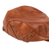 Chokore Chokore PU Leather Ivy Cap with Rivet Detailing (Khaki)