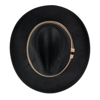 Chokore Chokore Pinched Crown Fedora Hat with Elastic Band (Black)