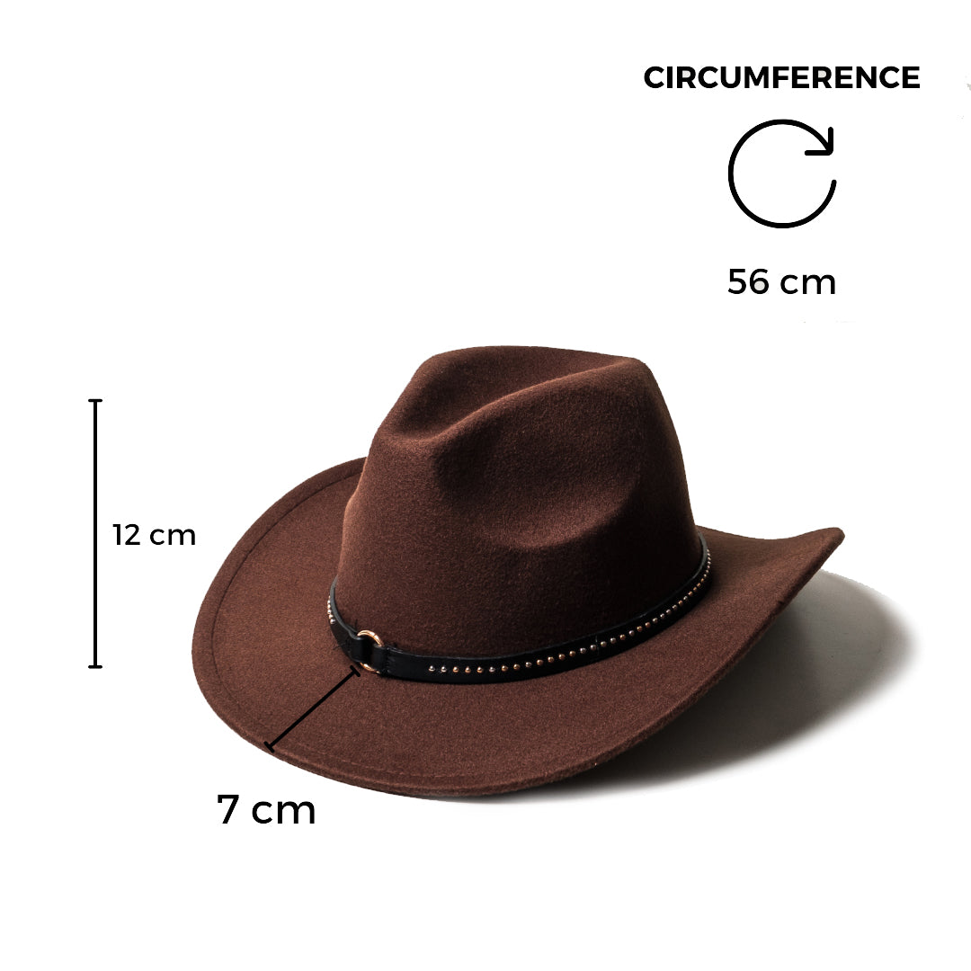 Chokore  Chokore Cowboy Hat with Belt Band (Brown) 