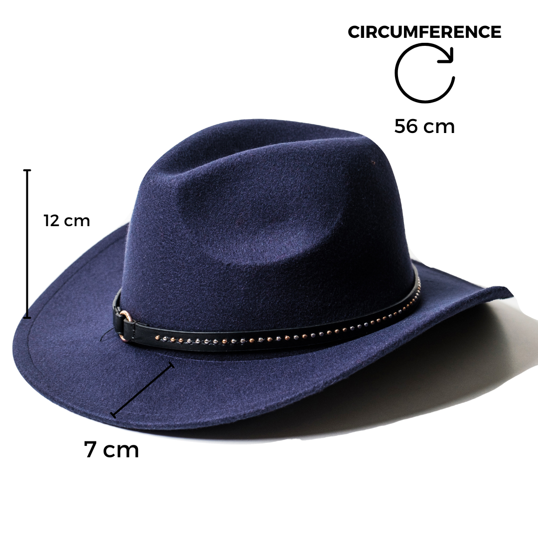 Chokore  Chokore Cowboy Hat with Belt Band (Navy) 