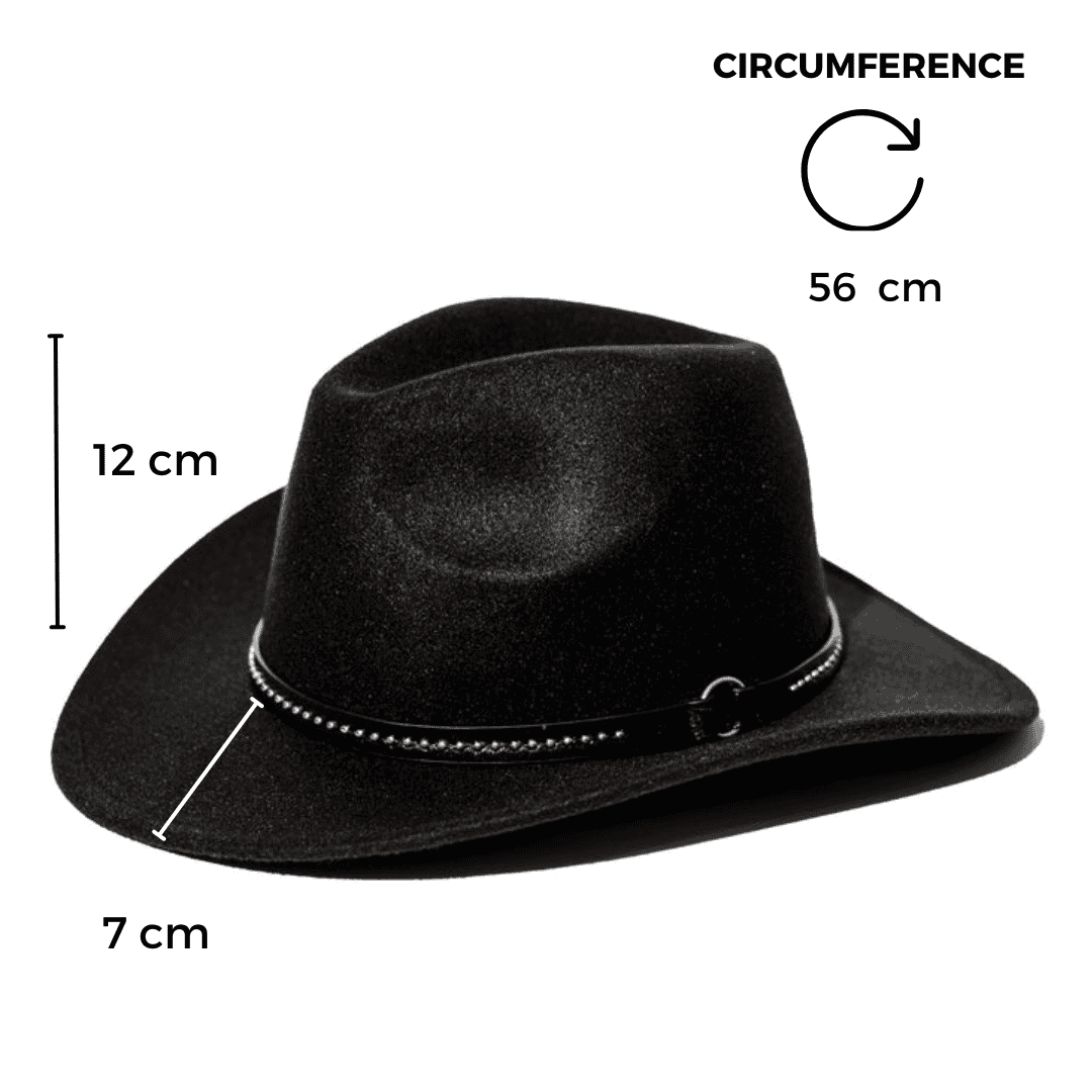 Chokore Chokore Cowboy Hat with Belt Band (Black) Chokore Cowboy Hat with Belt Band (Black) 