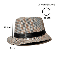 Chokore Chokore Fedora Hat in Houndstooth Pattern (Light Grey)