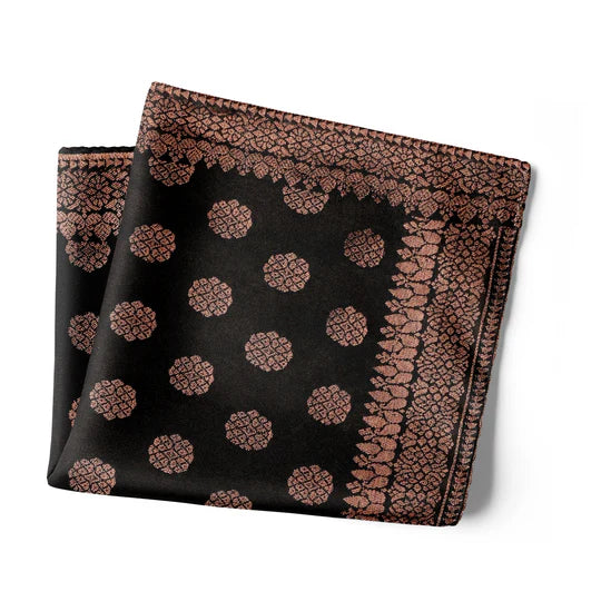 Chokore Benares (Black) - Pocket Square Benares (Black) - Pocket Square 