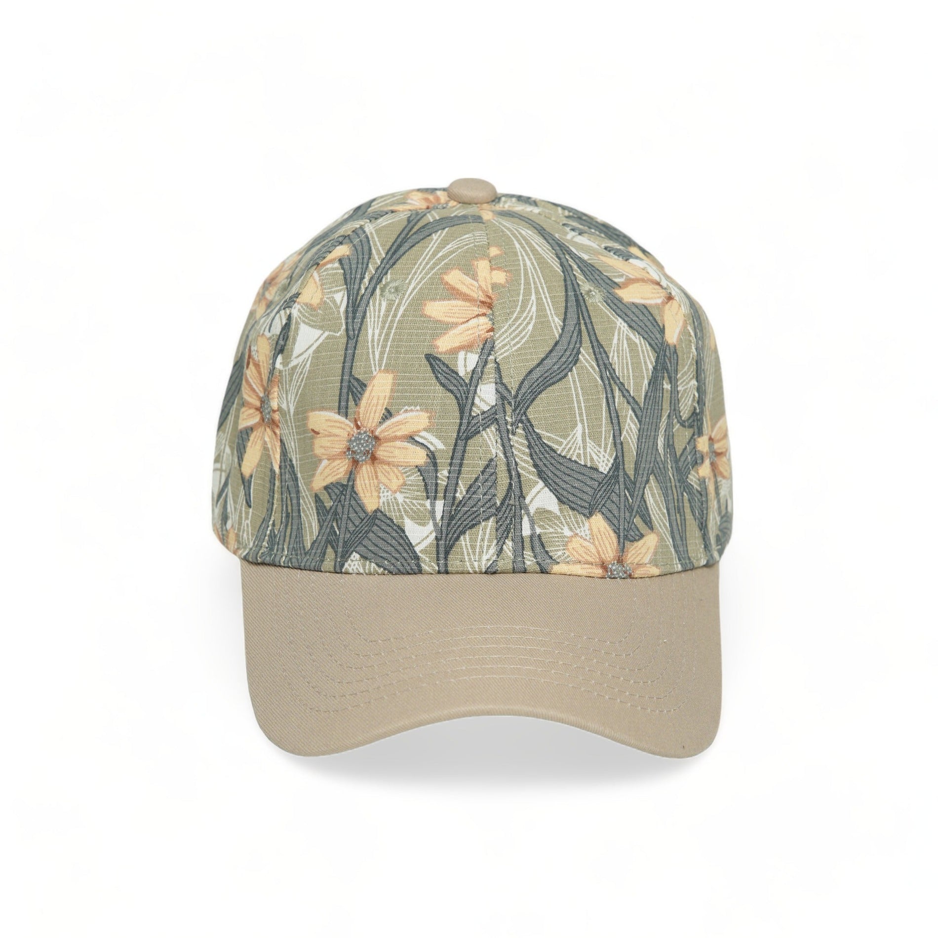 Chokore  Chokore Tropical Style Leaf Print Baseball Cap (Olive Green) 