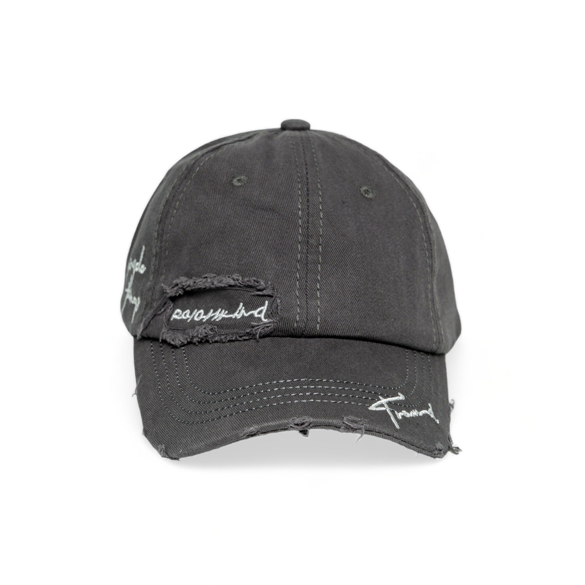 Chokore  Chokore Ripped Denim Baseball Cap (Dark Gray) 