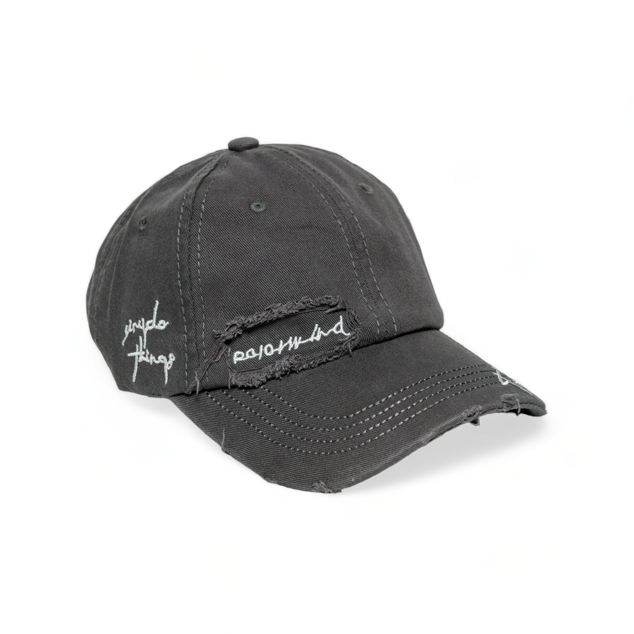 Chokore Ripped Denim Baseball Cap (Dark Gray)