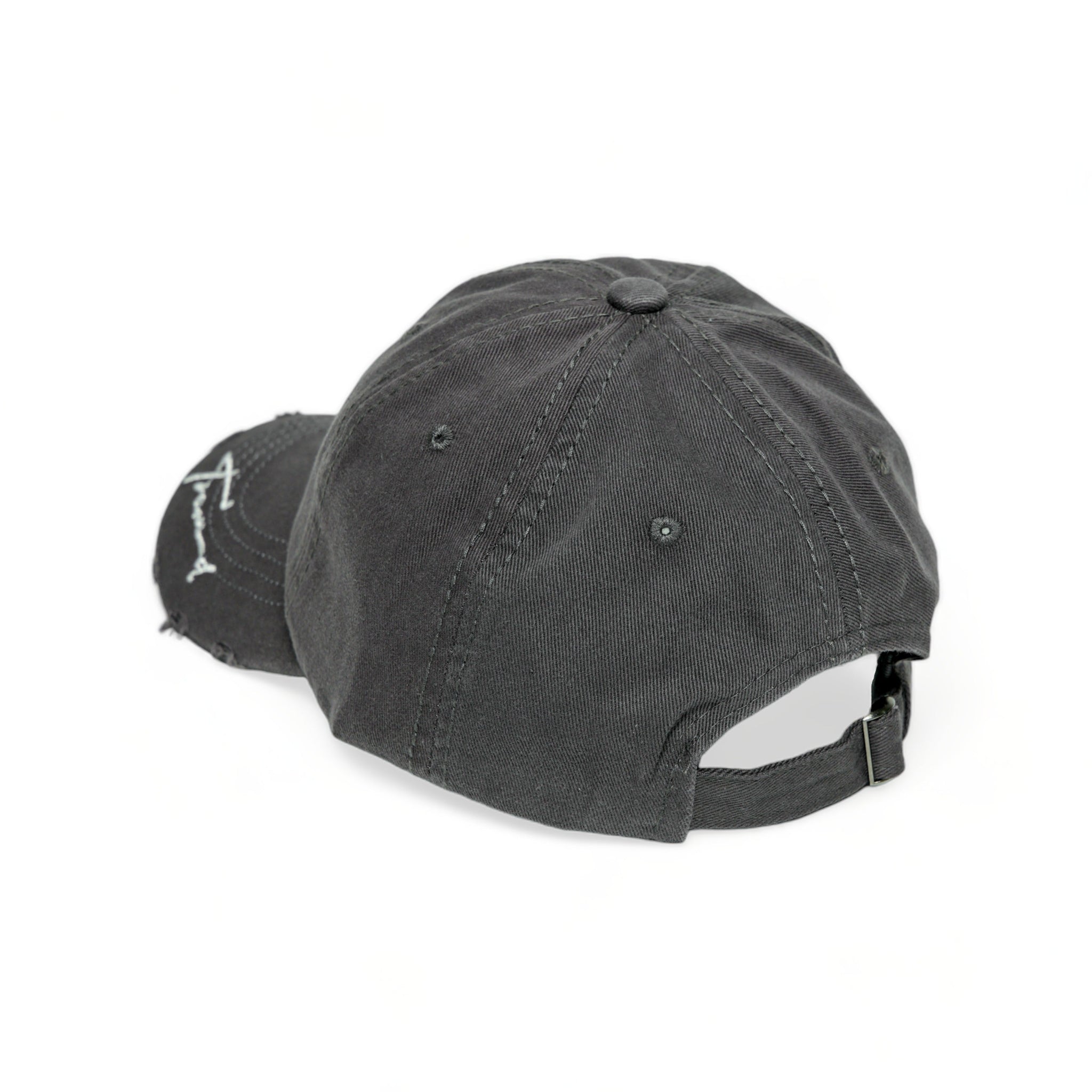 Chokore Ripped Denim Baseball Cap (Dark Gray)