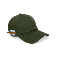 Chokore Chokore Curved Brim Leather Label Baseball Cap (Army Green)