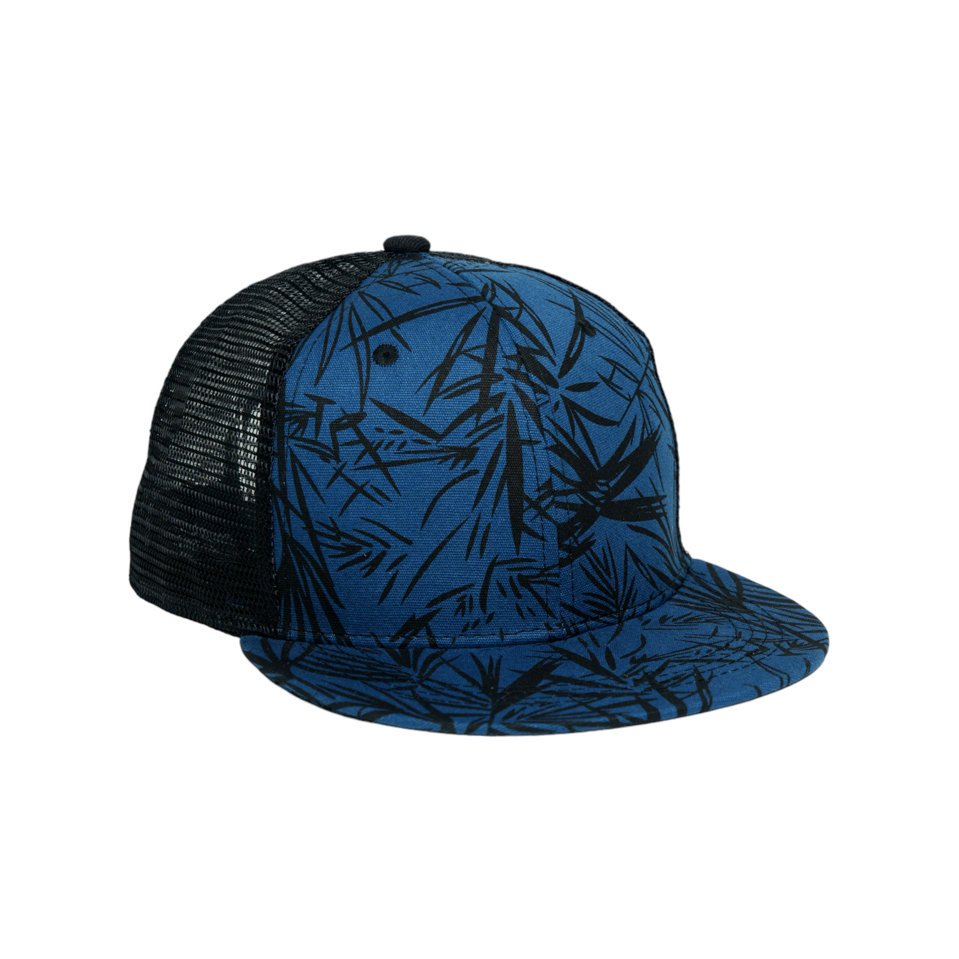 Chokore Chokore Printed Flat Brim Baseball Cap with Mesh Detailing (Blue) Chokore Printed Flat Brim Baseball Cap with Mesh Detailing (Blue) 