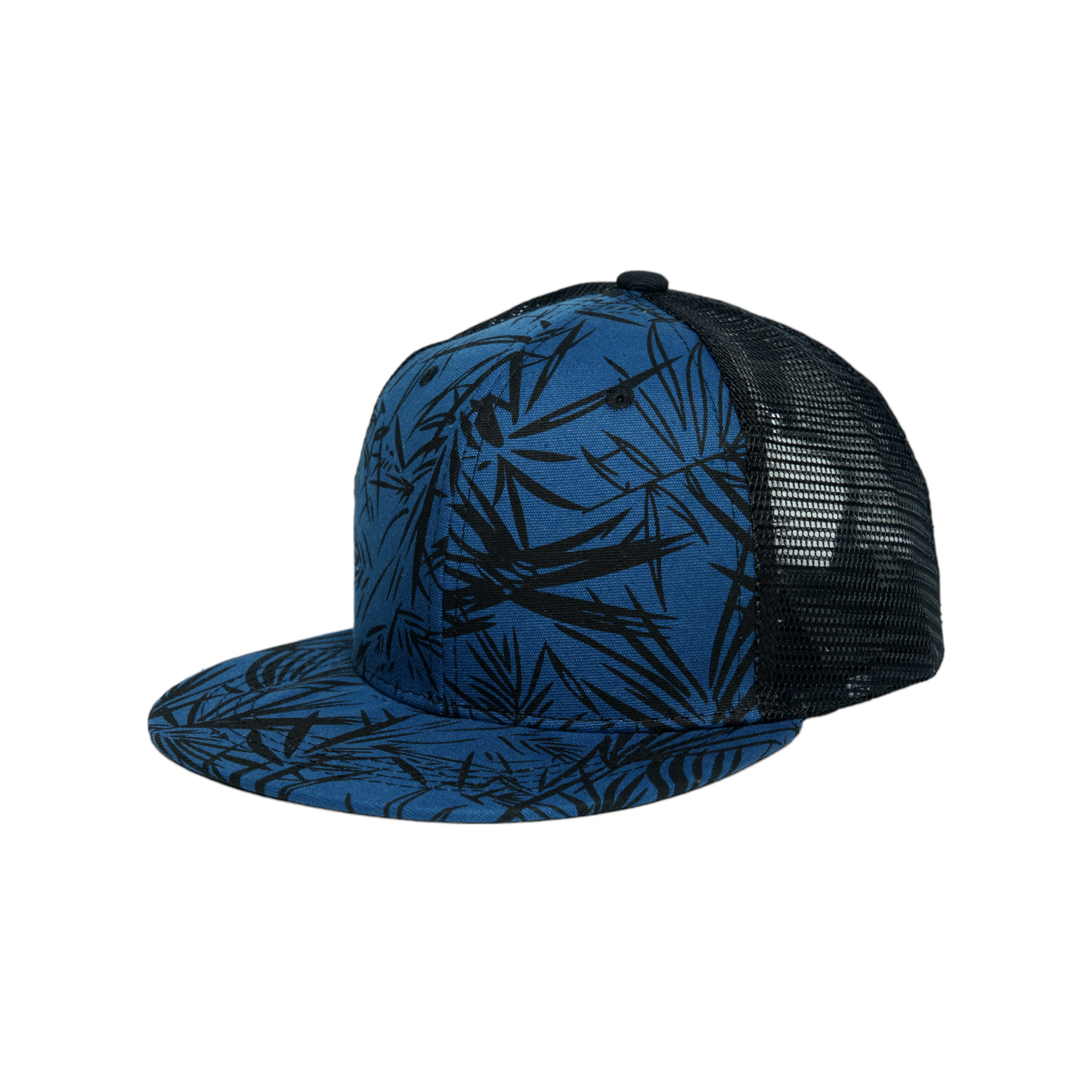 Chokore Chokore Printed Flat Brim Baseball Cap with Mesh Detailing (Blue) Chokore Printed Flat Brim Baseball Cap with Mesh Detailing (Blue) 