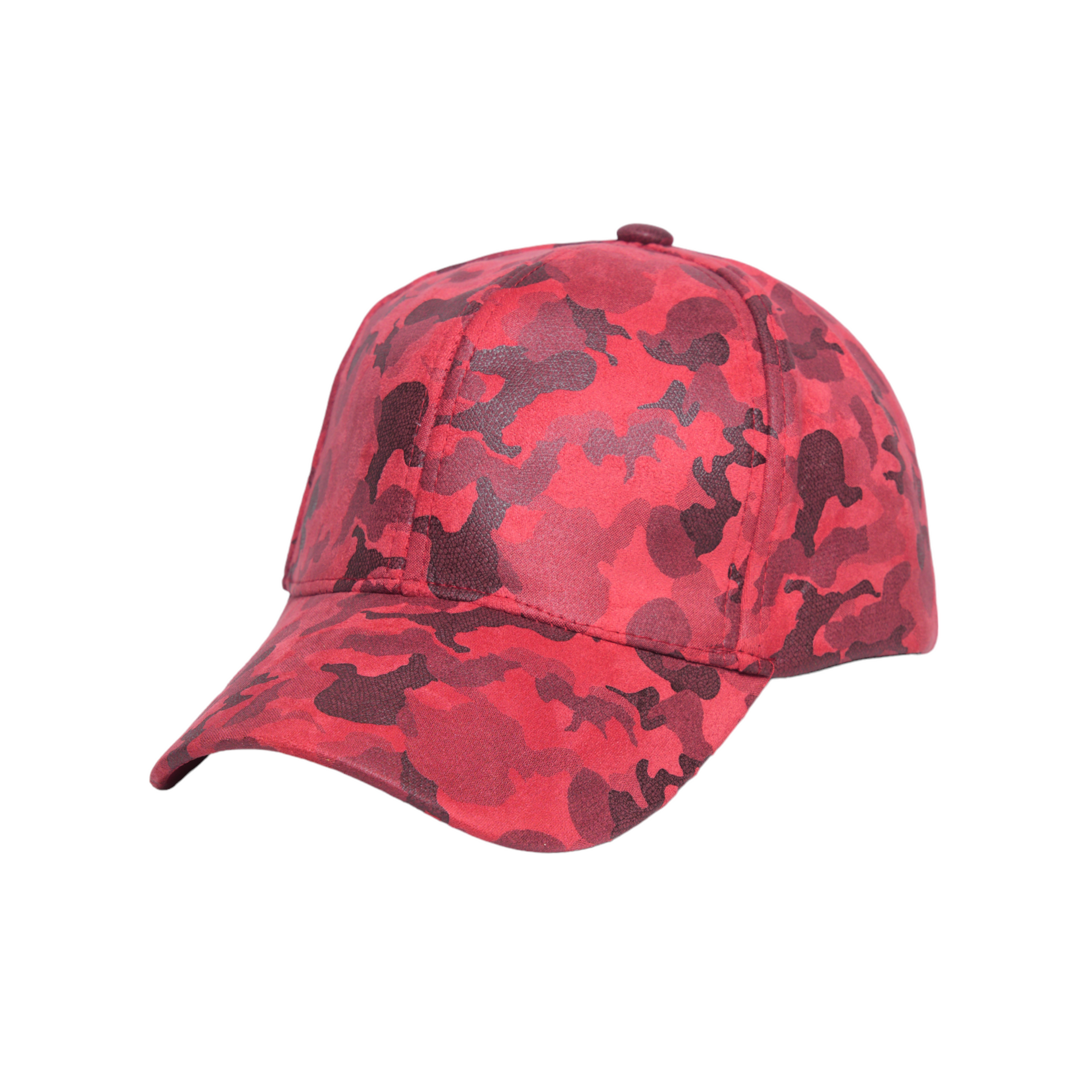 Chokore Chokore Suede Camouflage Curved Brim Baseball Cap (Red) Chokore Suede Camouflage Curved Brim Baseball Cap (Red) 