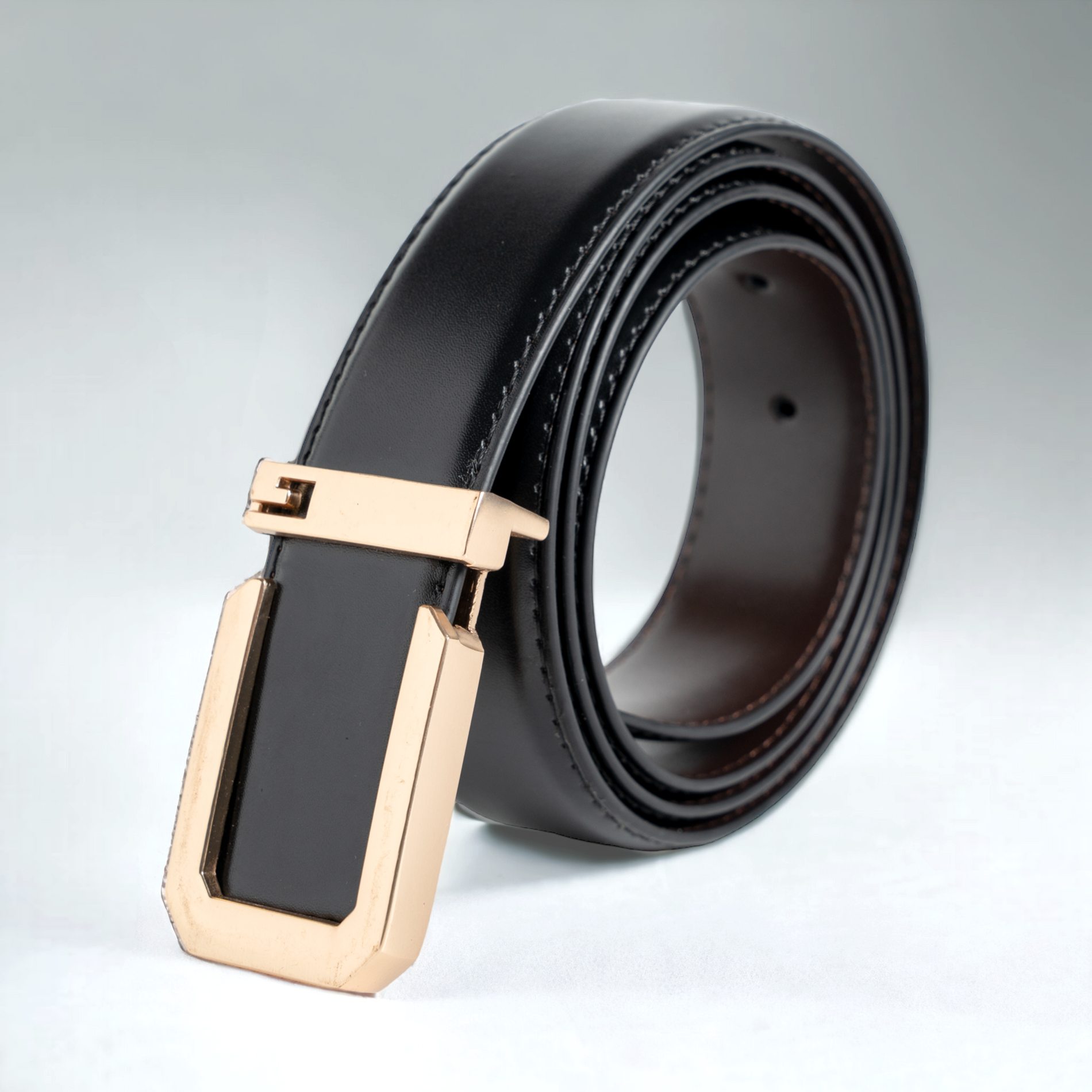 Chokore  Chokore Formal Buckle Genuine Leather Belt (Black) 