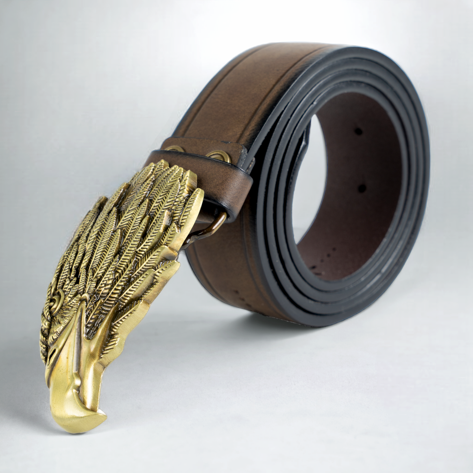 Chokore  Chokore Eagle Head Leather Belt (Brown) 