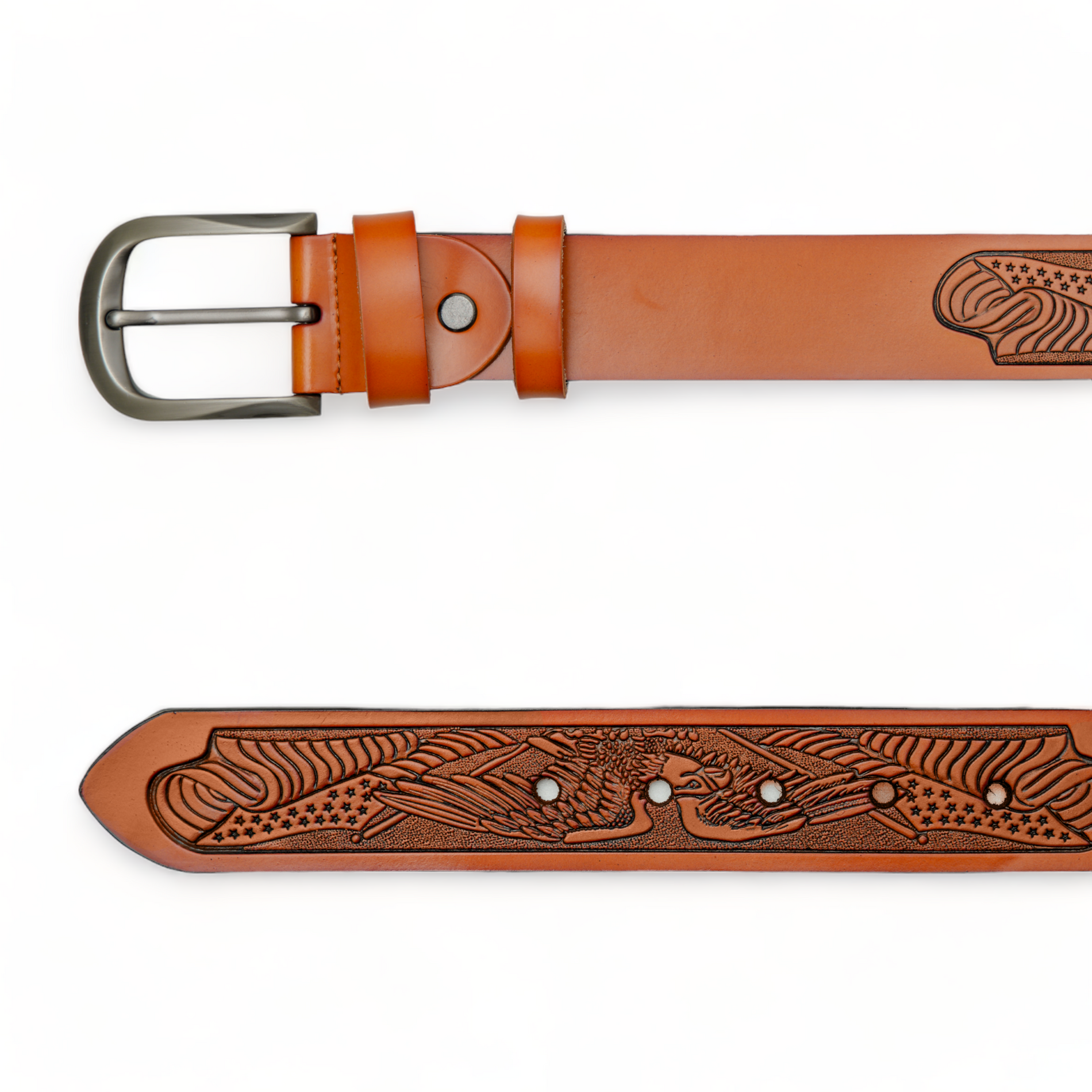 Chokore Chokore Eagle Engraved Pure Leather Belt (Camel) Chokore Eagle Engraved Pure Leather Belt (Camel) 