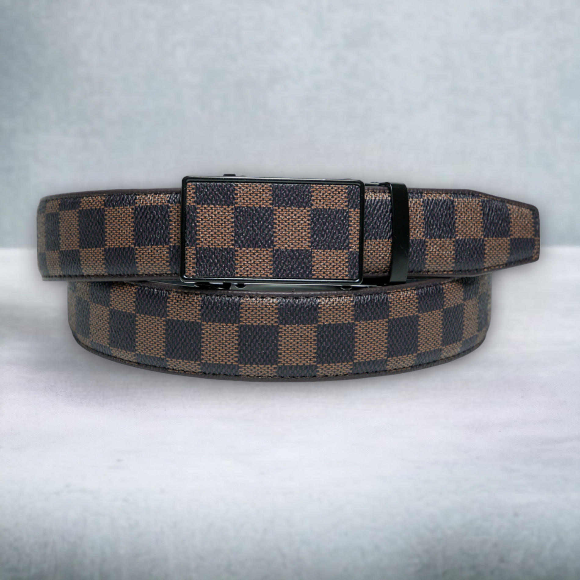 Chokore  Chokore Casual Checkered Leather Belt (Brown) 