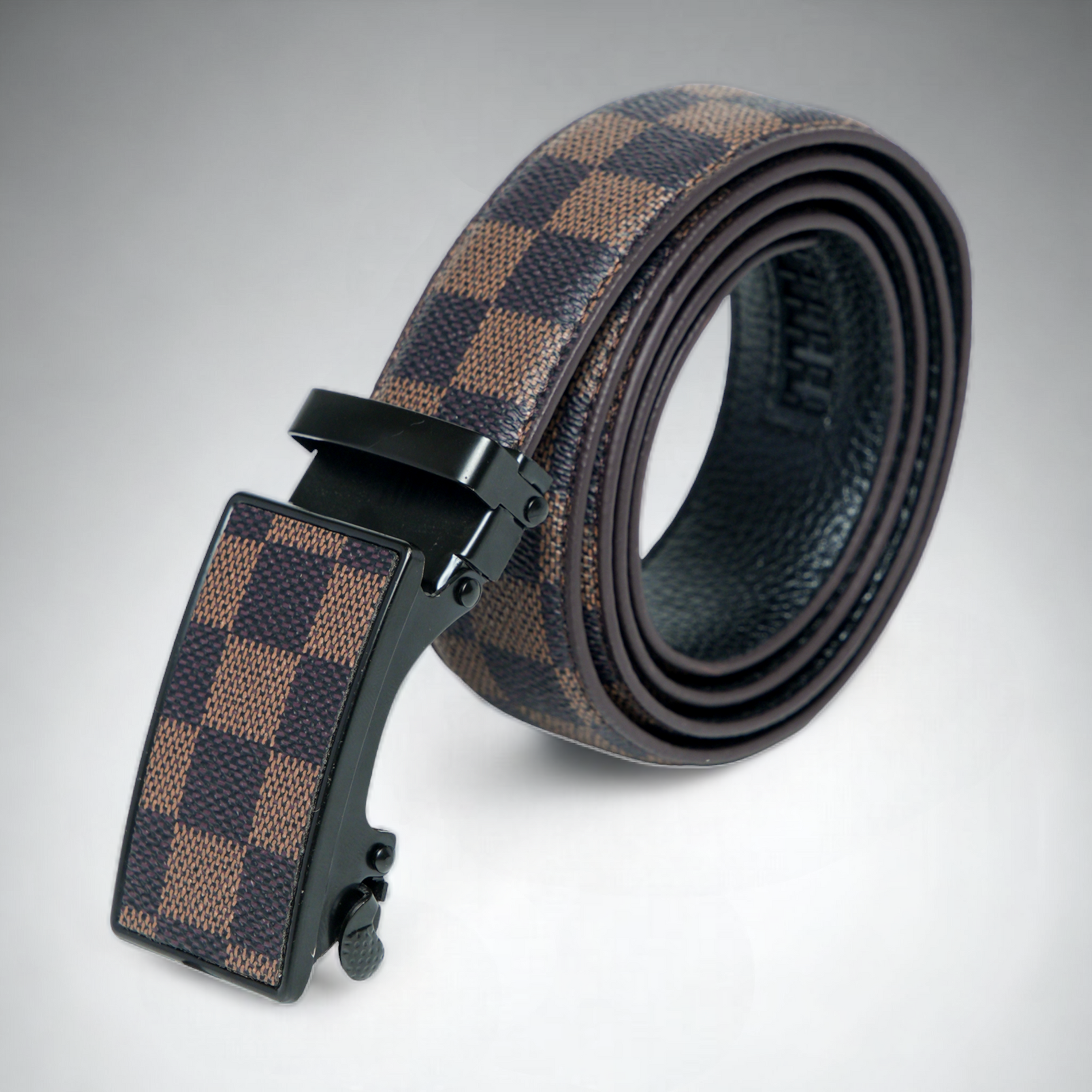 Chokore  Chokore Casual Checkered Leather Belt (Brown) 