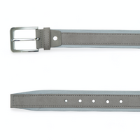 Chokore Chokore Suede Leather Belt with Canvas Detailing (Gray)