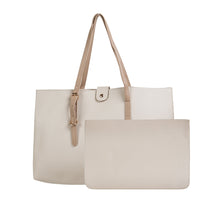 Chokore Chokore Large, Khaki Adjustable Tote Bag & Pink, Off-White Satin Silk Stole Combo