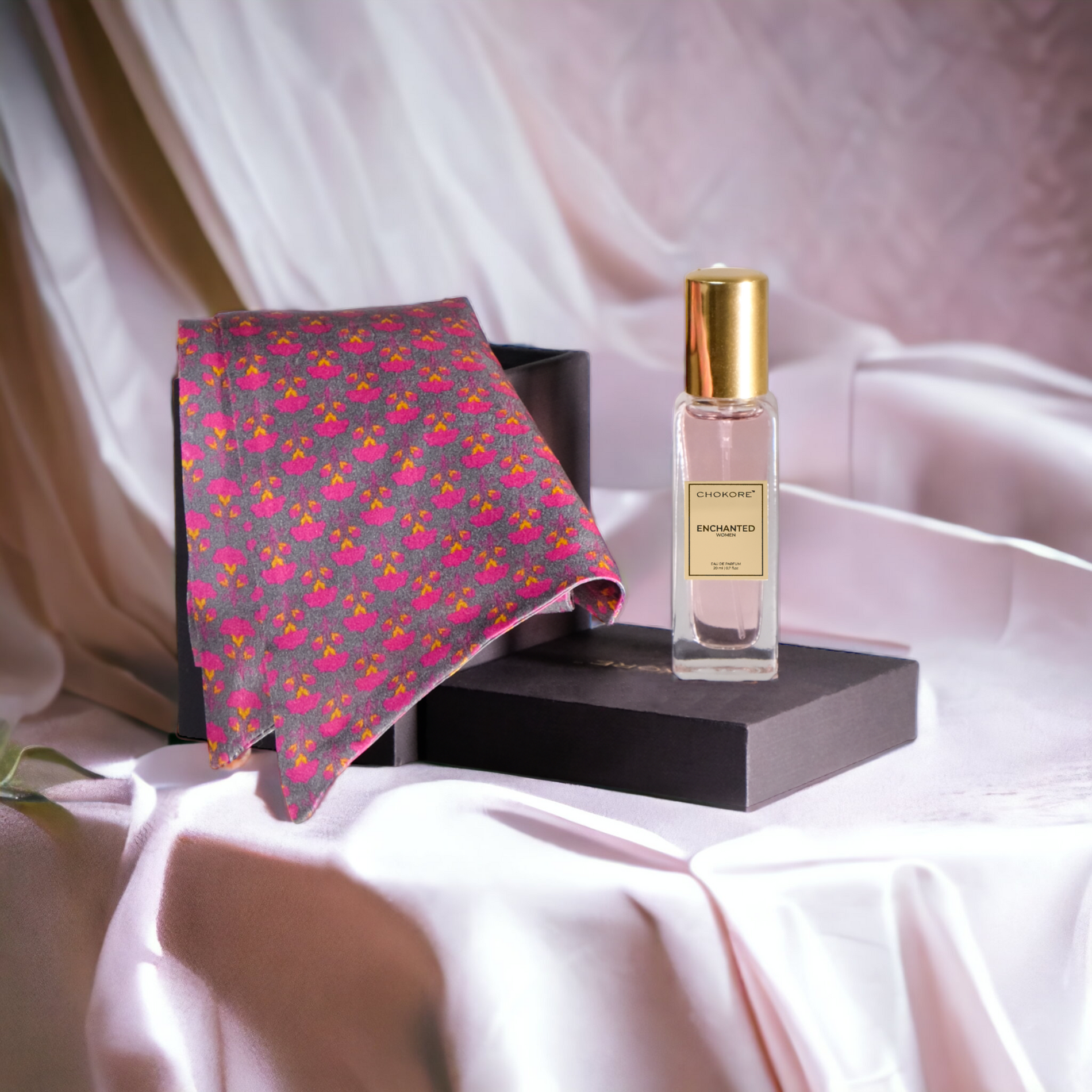 Chokore Chokore Special 2-in-1 Gift Set for Her(Pink and Purple Silk Scarf & 20 ml Enchanted Perfume) Chokore Special 2-in-1 Gift Set for Her(Pink and Purple Silk Scarf & 20 ml Enchanted Perfume) 