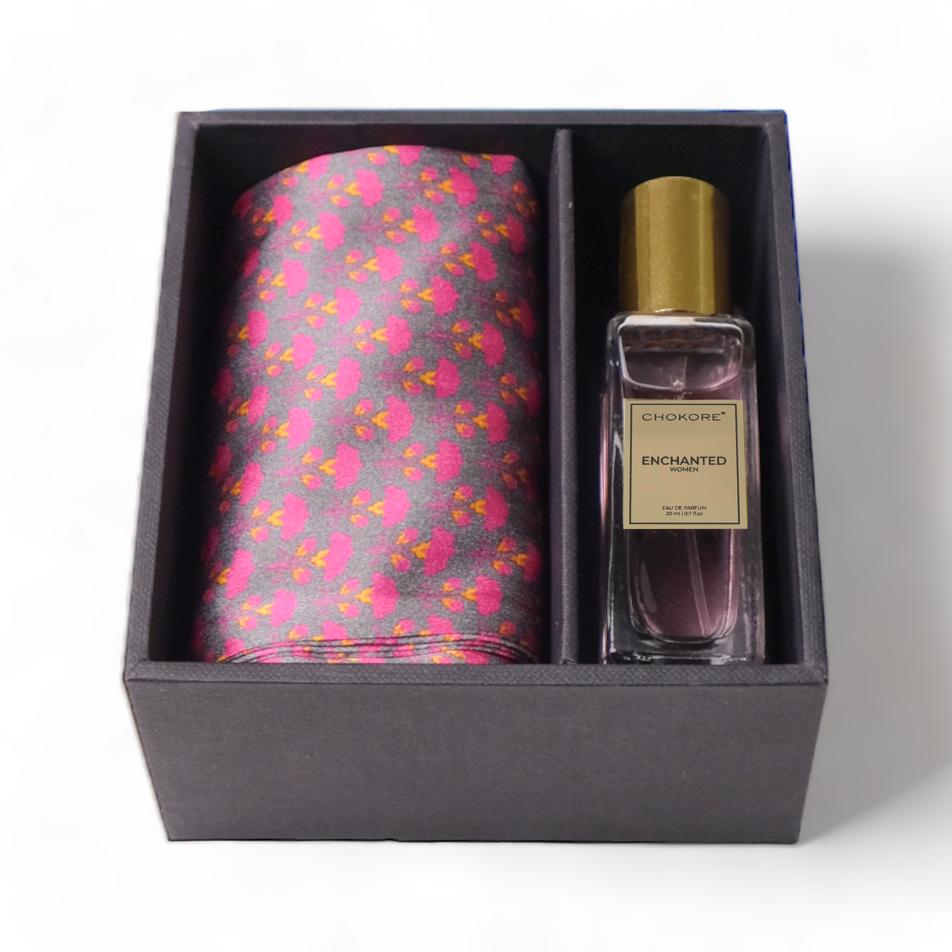 Chokore Chokore Special 2-in-1 Gift Set for Her(Pink and Purple Silk Scarf & 20 ml Enchanted Perfume) Chokore Special 2-in-1 Gift Set for Her(Pink and Purple Silk Scarf & 20 ml Enchanted Perfume) 