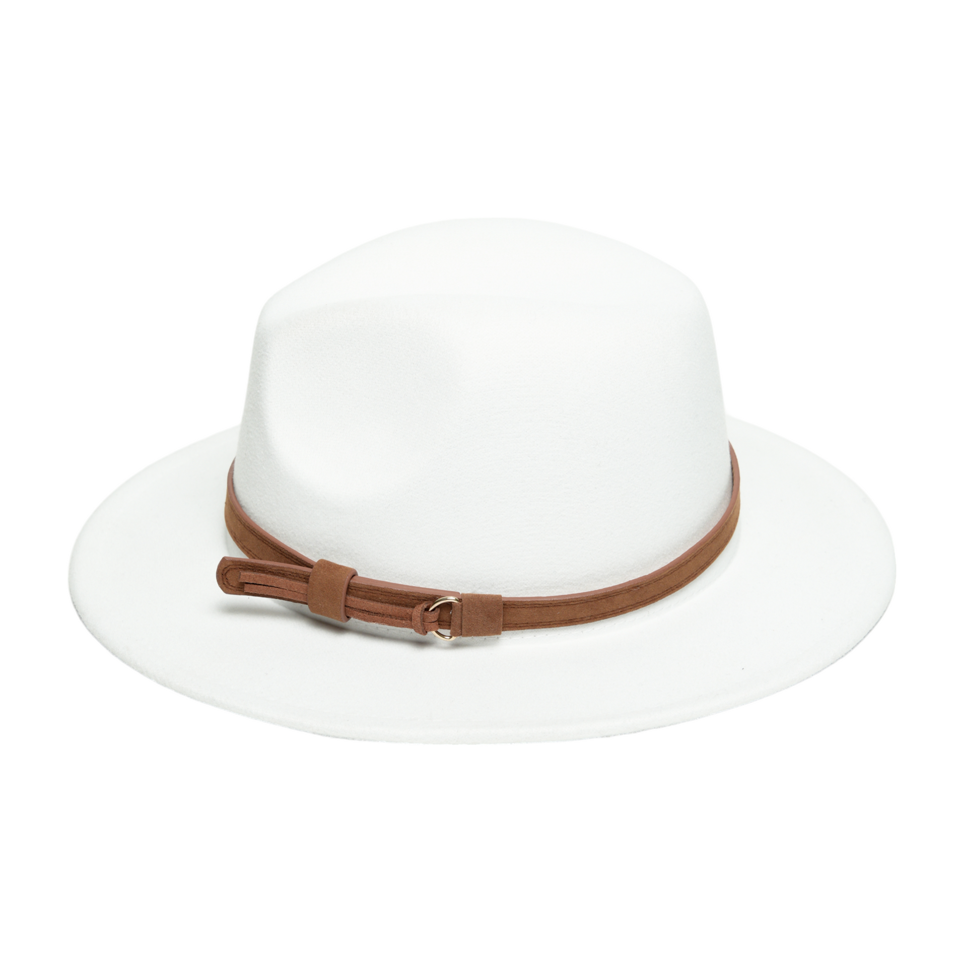 Chokore Chokore Fedora Hat with Vegan Leather Belt (White) Chokore Fedora Hat with Vegan Leather Belt (White) 