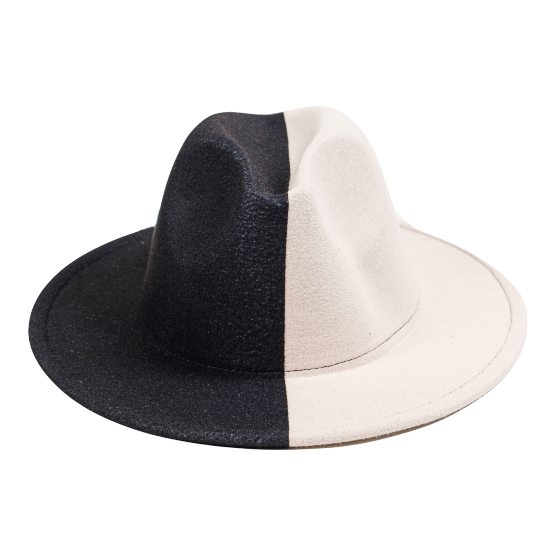 Chokore Chokore Half and Half Fedora Hat (Black & White) Chokore Half and Half Fedora Hat (Black & White) 