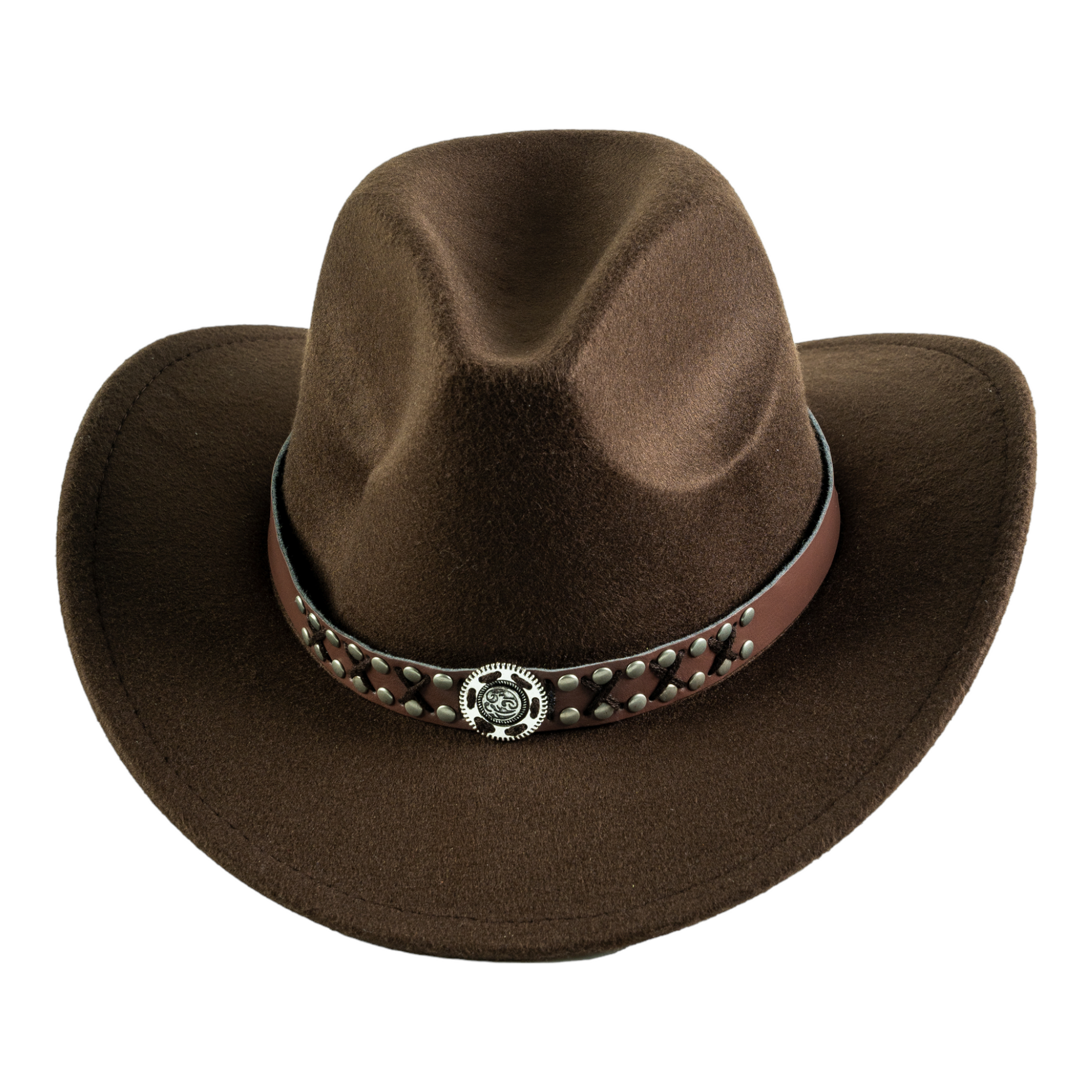 Chokore Chokore Cowboy Hat with Vegan Leather Embellished Belt (Chocolate Brown) Chokore Cowboy Hat with Vegan Leather Embellished Belt (Chocolate Brown) 