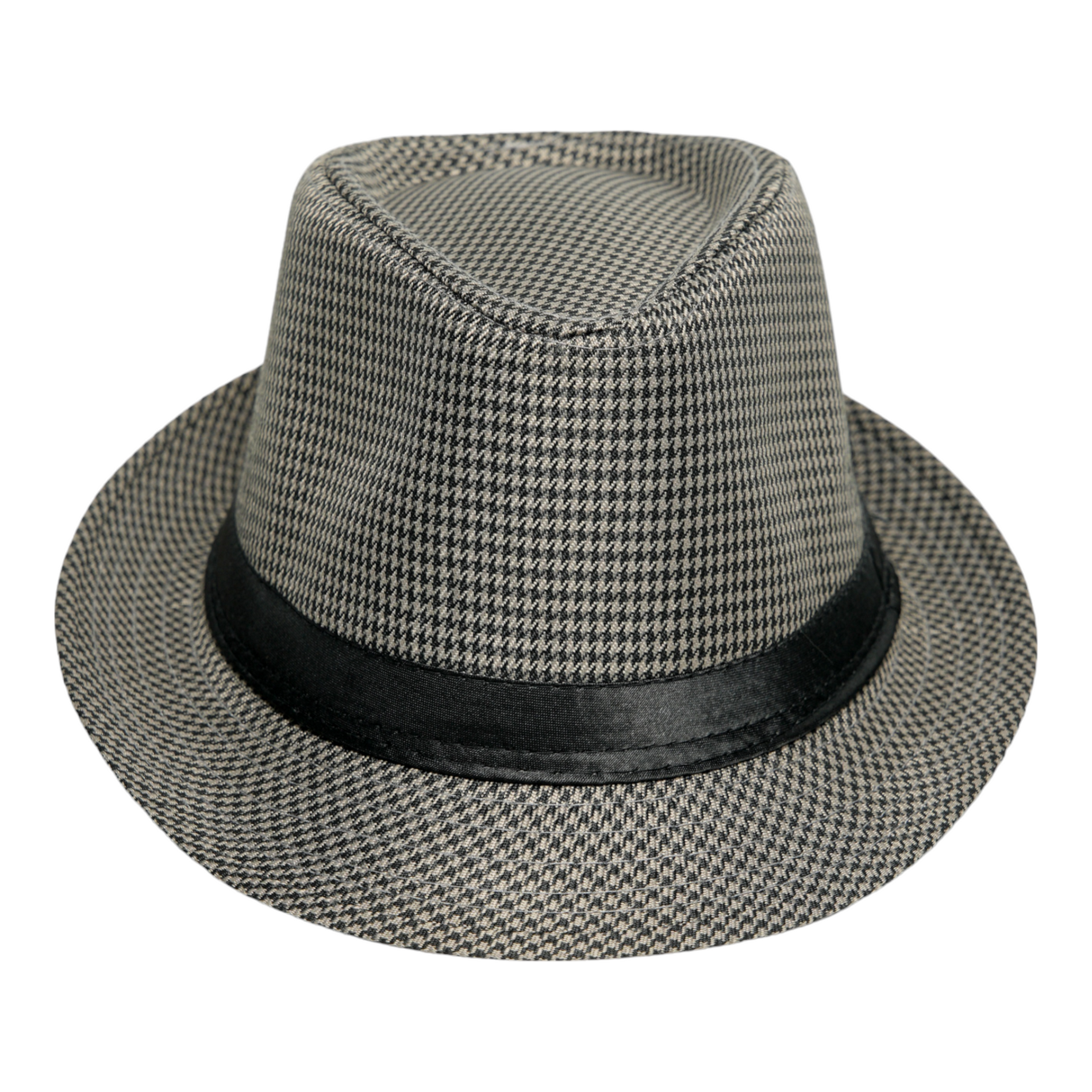 Chokore Chokore Fedora Hat in Houndstooth Pattern (Gray) Chokore Fedora Hat in Houndstooth Pattern (Gray) 