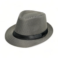 Chokore Chokore Fedora Hat in Houndstooth Pattern (Gray)