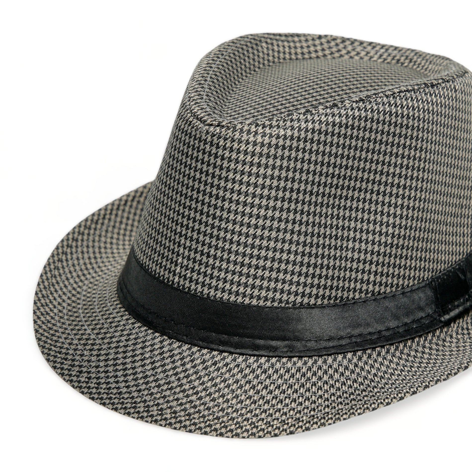 Chokore Chokore Fedora Hat in Houndstooth Pattern (Gray) Chokore Fedora Hat in Houndstooth Pattern (Gray) 