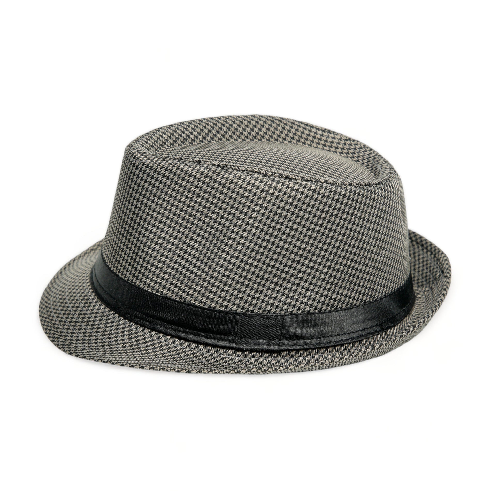 Chokore Chokore Fedora Hat in Houndstooth Pattern (Gray) Chokore Fedora Hat in Houndstooth Pattern (Gray) 