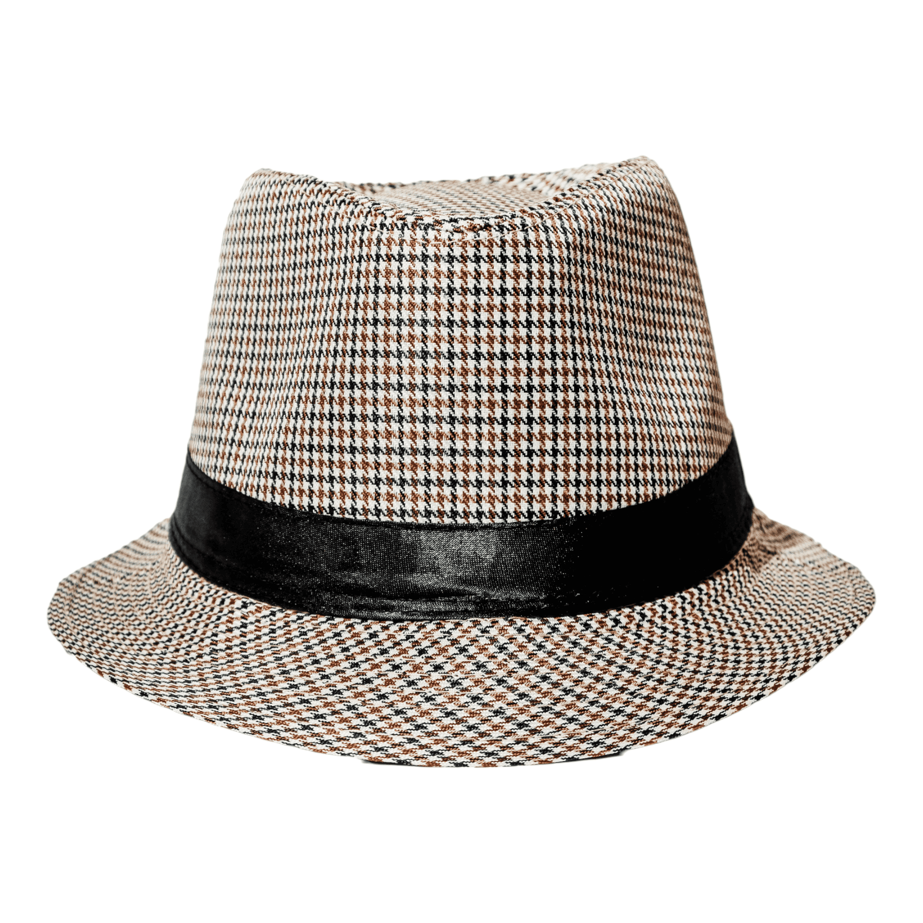 Chokore Chokore Fedora Hat in Houndstooth Pattern (Light Grey) Chokore Fedora Hat in Houndstooth Pattern (Light Grey) 