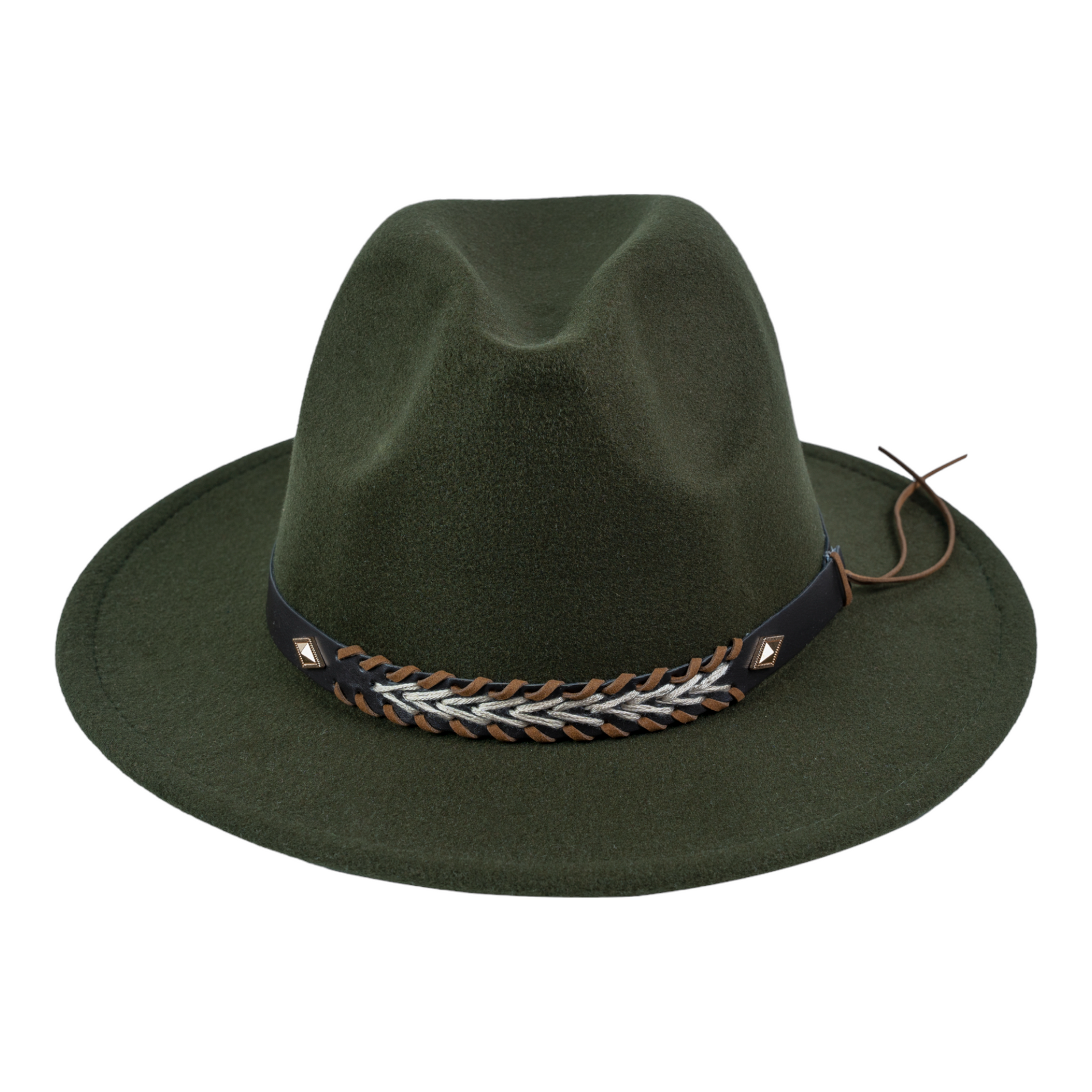 Chokore Chokore Fedora Hat with Braided PU Leather Belt (Forest Green) Chokore Fedora Hat with Braided PU Leather Belt (Forest Green) 