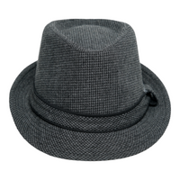 Chokore Chokore Classic Plaid Fedora Hat (Dark Gray)