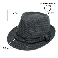 Chokore Chokore Classic Plaid Fedora Hat (Dark Gray)