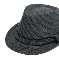 Chokore Chokore Classic Plaid Fedora Hat (Dark Gray)