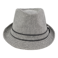 Chokore Chokore Classic Plaid Fedora Hat (Light Gray)